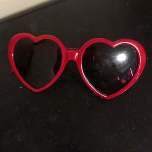 Womens Heart-Shaped Red Sunglasses